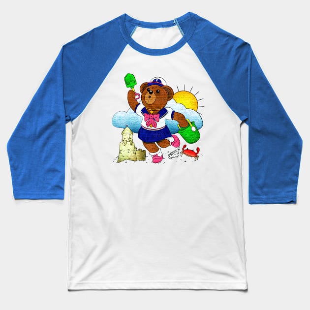 Beach Bear Baseball T-Shirt by JPenfieldDesigns